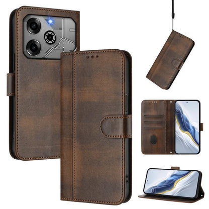 Line Splicing Buckle Retro Leather Phone Case, For Tecno Spark 30 4G, For Tecno Spark Go 5G 2025 / Infinix Hot 60i, For Tecno Spark 30C 4G, For Tecno Spark 20 Pro 5G, For Tecno Pop 6C, For Tecno Spark 10 Pro Magic Magenta, For Tecno Pova 6 4G          ...