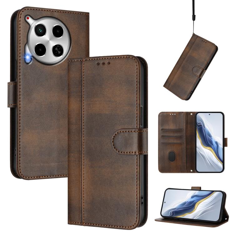 Line Splicing Buckle Retro Leather Phone Case, For Tecno Spark 30 4G, For Tecno Spark Go 5G 2025 / Infinix Hot 60i, For Tecno Spark 30C 4G, For Tecno Spark 20 Pro 5G, For Tecno Pop 6C, For Tecno Spark 10 Pro Magic Magenta, For Tecno Pova 6 4G          ...