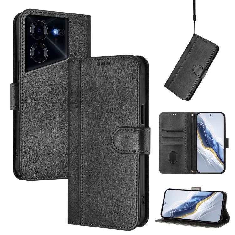 Line Splicing Buckle Retro Leather Phone Case, For Tecno Spark 20 Pro+ 4G, For Tecno Pova 5 Pro 5G, For Tecno Pova Neo 3, For Tecno Pova 5, For Tecno Camon 20 Premier 5G, For Tecno Camon 20 Pro 5G, For Tecno Camon 20 / 20 Pro 4G, For Tecno Spark 10 5G ...