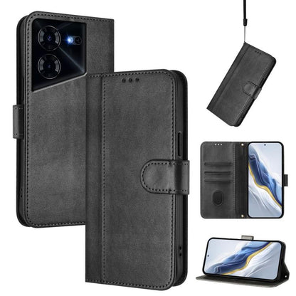 Line Splicing Buckle Retro Leather Phone Case, For Tecno Spark 20 Pro+ 4G, For Tecno Pova 5 Pro 5G, For Tecno Pova Neo 3, For Tecno Pova 5, For Tecno Camon 20 Premier 5G, For Tecno Camon 20 Pro 5G, For Tecno Camon 20 / 20 Pro 4G, For Tecno Spark 10 5G ...
