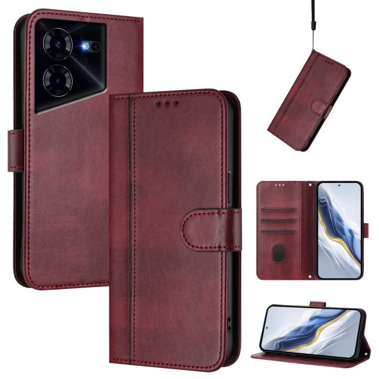 Line Splicing Buckle Retro Leather Phone Case, For Tecno Spark 20 Pro+ 4G, For Tecno Pova 5 Pro 5G, For Tecno Pova Neo 3, For Tecno Pova 5, For Tecno Camon 20 Premier 5G, For Tecno Camon 20 Pro 5G, For Tecno Camon 20 / 20 Pro 4G, For Tecno Spark 10 5G ...