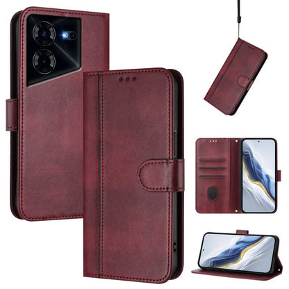 Line Splicing Buckle Retro Leather Phone Case, For Tecno Spark 20 Pro+ 4G, For Tecno Pova 5 Pro 5G, For Tecno Pova Neo 3, For Tecno Pova 5, For Tecno Camon 20 Premier 5G, For Tecno Camon 20 Pro 5G, For Tecno Camon 20 / 20 Pro 4G, For Tecno Spark 10 5G ...