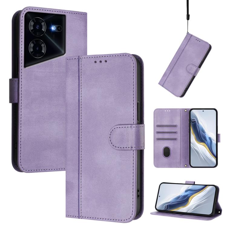 Line Splicing Buckle Retro Leather Phone Case, For Tecno Spark 20 Pro+ 4G, For Tecno Pova 5 Pro 5G, For Tecno Pova Neo 3, For Tecno Pova 5, For Tecno Camon 20 Premier 5G, For Tecno Camon 20 Pro 5G, For Tecno Camon 20 / 20 Pro 4G, For Tecno Spark 10 5G ...