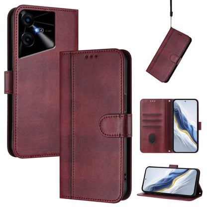Line Splicing Buckle Retro Leather Phone Case, For Tecno Spark 20 Pro+ 4G, For Tecno Pova 5 Pro 5G, For Tecno Pova Neo 3, For Tecno Pova 5, For Tecno Camon 20 Premier 5G, For Tecno Camon 20 Pro 5G, For Tecno Camon 20 / 20 Pro 4G, For Tecno Spark 10 5G ...