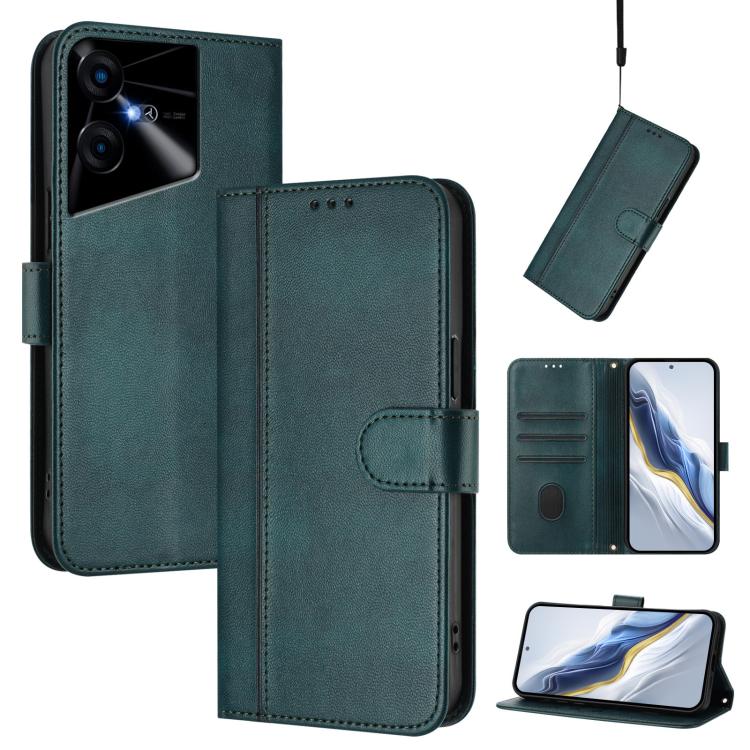 Line Splicing Buckle Retro Leather Phone Case, For Tecno Spark 20 Pro+ 4G, For Tecno Pova 5 Pro 5G, For Tecno Pova Neo 3, For Tecno Pova 5, For Tecno Camon 20 Premier 5G, For Tecno Camon 20 Pro 5G, For Tecno Camon 20 / 20 Pro 4G, For Tecno Spark 10 5G ...