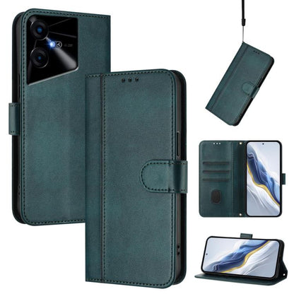 Line Splicing Buckle Retro Leather Phone Case, For Tecno Spark 20 Pro+ 4G, For Tecno Pova 5 Pro 5G, For Tecno Pova Neo 3, For Tecno Pova 5, For Tecno Camon 20 Premier 5G, For Tecno Camon 20 Pro 5G, For Tecno Camon 20 / 20 Pro 4G, For Tecno Spark 10 5G ...