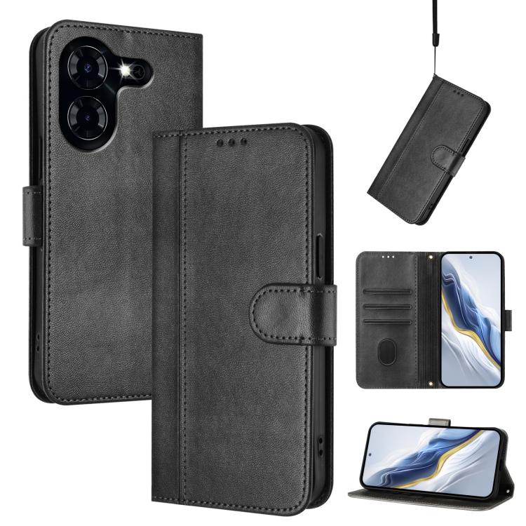 Line Splicing Buckle Retro Leather Phone Case, For Tecno Spark 20 Pro+ 4G, For Tecno Pova 5 Pro 5G, For Tecno Pova Neo 3, For Tecno Pova 5, For Tecno Camon 20 Premier 5G, For Tecno Camon 20 Pro 5G, For Tecno Camon 20 / 20 Pro 4G, For Tecno Spark 10 5G ...