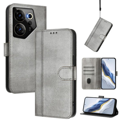 Line Splicing Buckle Retro Leather Phone Case, For Tecno Spark 20 Pro+ 4G, For Tecno Pova 5 Pro 5G, For Tecno Pova Neo 3, For Tecno Pova 5, For Tecno Camon 20 Premier 5G, For Tecno Camon 20 Pro 5G, For Tecno Camon 20 / 20 Pro 4G, For Tecno Spark 10 5G ...