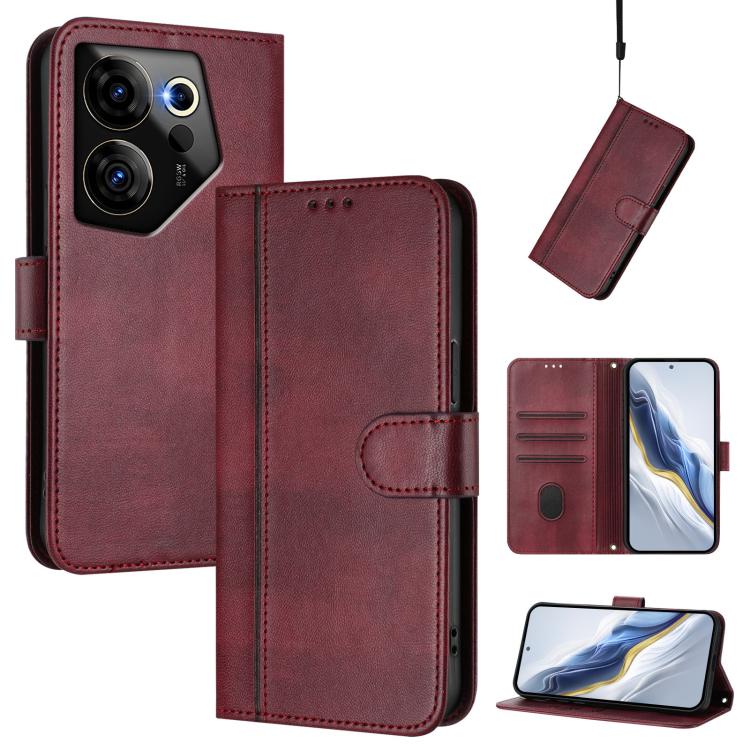 Line Splicing Buckle Retro Leather Phone Case, For Tecno Spark 20 Pro+ 4G, For Tecno Pova 5 Pro 5G, For Tecno Pova Neo 3, For Tecno Pova 5, For Tecno Camon 20 Premier 5G, For Tecno Camon 20 Pro 5G, For Tecno Camon 20 / 20 Pro 4G, For Tecno Spark 10 5G ...