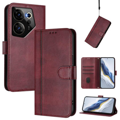 Line Splicing Buckle Retro Leather Phone Case, For Tecno Spark 20 Pro+ 4G, For Tecno Pova 5 Pro 5G, For Tecno Pova Neo 3, For Tecno Pova 5, For Tecno Camon 20 Premier 5G, For Tecno Camon 20 Pro 5G, For Tecno Camon 20 / 20 Pro 4G, For Tecno Spark 10 5G ...