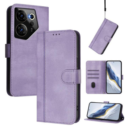 Line Splicing Buckle Retro Leather Phone Case, For Tecno Spark 20 Pro+ 4G, For Tecno Pova 5 Pro 5G, For Tecno Pova Neo 3, For Tecno Pova 5, For Tecno Camon 20 Premier 5G, For Tecno Camon 20 Pro 5G, For Tecno Camon 20 / 20 Pro 4G, For Tecno Spark 10 5G ...