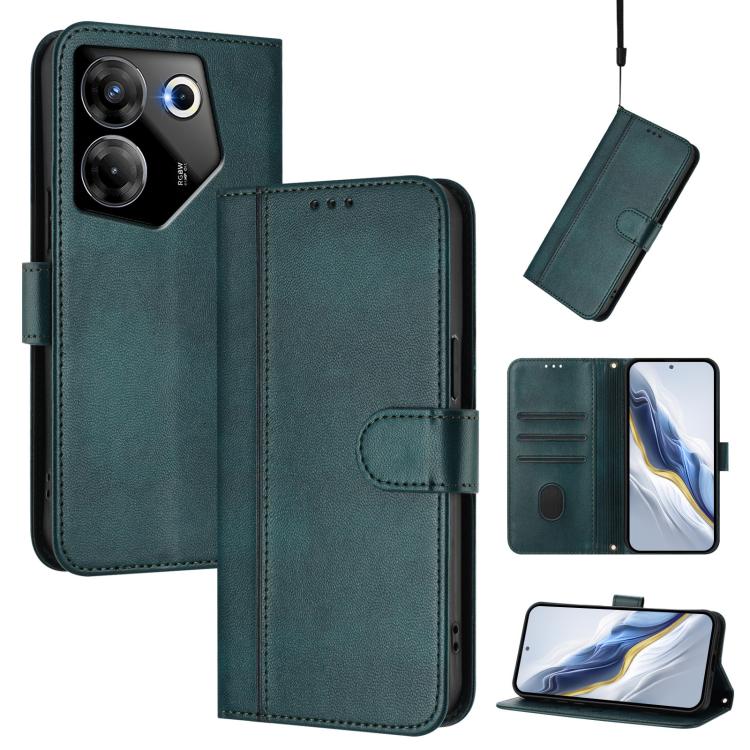 Line Splicing Buckle Retro Leather Phone Case, For Tecno Spark 20 Pro+ 4G, For Tecno Pova 5 Pro 5G, For Tecno Pova Neo 3, For Tecno Pova 5, For Tecno Camon 20 Premier 5G, For Tecno Camon 20 Pro 5G, For Tecno Camon 20 / 20 Pro 4G, For Tecno Spark 10 5G ...