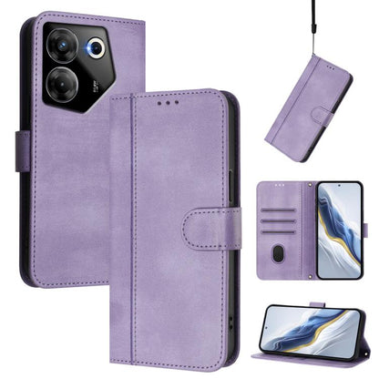 Line Splicing Buckle Retro Leather Phone Case, For Tecno Spark 20 Pro+ 4G, For Tecno Pova 5 Pro 5G, For Tecno Pova Neo 3, For Tecno Pova 5, For Tecno Camon 20 Premier 5G, For Tecno Camon 20 Pro 5G, For Tecno Camon 20 / 20 Pro 4G, For Tecno Spark 10 5G ...