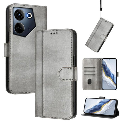 Line Splicing Buckle Retro Leather Phone Case, For Tecno Spark 20 Pro+ 4G, For Tecno Pova 5 Pro 5G, For Tecno Pova Neo 3, For Tecno Pova 5, For Tecno Camon 20 Premier 5G, For Tecno Camon 20 Pro 5G, For Tecno Camon 20 / 20 Pro 4G, For Tecno Spark 10 5G ...