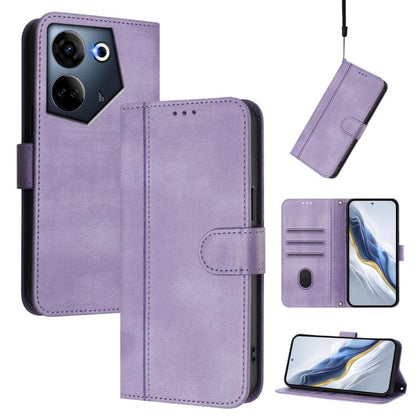 Line Splicing Buckle Retro Leather Phone Case, For Tecno Spark 20 Pro+ 4G, For Tecno Pova 5 Pro 5G, For Tecno Pova Neo 3, For Tecno Pova 5, For Tecno Camon 20 Premier 5G, For Tecno Camon 20 Pro 5G, For Tecno Camon 20 / 20 Pro 4G, For Tecno Spark 10 5G ...
