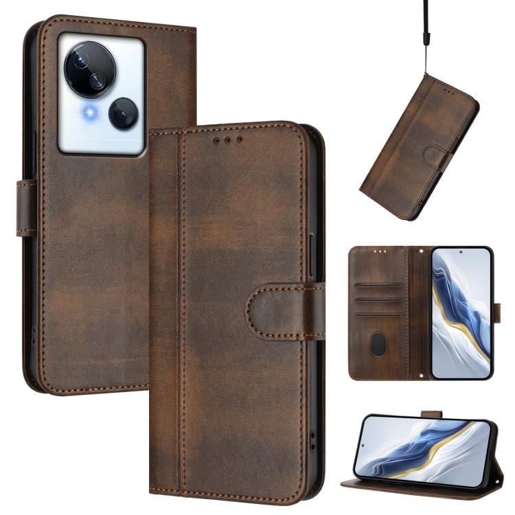 Line Splicing Buckle Retro Leather Phone Case, For Tecno Spark 20 Pro+ 4G, For Tecno Pova 5 Pro 5G, For Tecno Pova Neo 3, For Tecno Pova 5, For Tecno Camon 20 Premier 5G, For Tecno Camon 20 Pro 5G, For Tecno Camon 20 / 20 Pro 4G, For Tecno Spark 10 5G ...