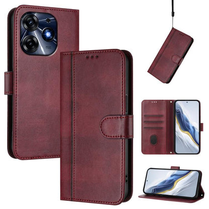 Line Splicing Buckle Retro Leather Phone Case, For Tecno Spark 20 Pro+ 4G, For Tecno Pova 5 Pro 5G, For Tecno Pova Neo 3, For Tecno Pova 5, For Tecno Camon 20 Premier 5G, For Tecno Camon 20 Pro 5G, For Tecno Camon 20 / 20 Pro 4G, For Tecno Spark 10 5G ...
