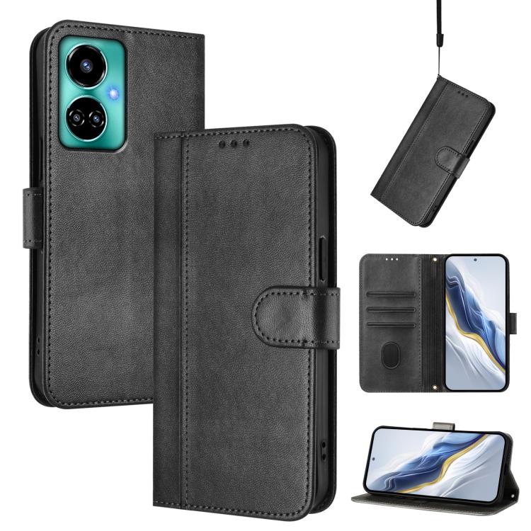 Line Splicing Buckle Retro Leather Phone Case, For Tecno Spark 20 Pro+ 4G, For Tecno Pova 5 Pro 5G, For Tecno Pova Neo 3, For Tecno Pova 5, For Tecno Camon 20 Premier 5G, For Tecno Camon 20 Pro 5G, For Tecno Camon 20 / 20 Pro 4G, For Tecno Spark 10 5G ...
