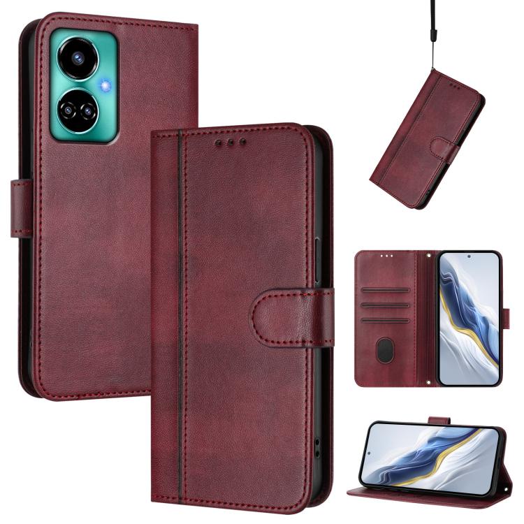 Line Splicing Buckle Retro Leather Phone Case, For Tecno Spark 20 Pro+ 4G, For Tecno Pova 5 Pro 5G, For Tecno Pova Neo 3, For Tecno Pova 5, For Tecno Camon 20 Premier 5G, For Tecno Camon 20 Pro 5G, For Tecno Camon 20 / 20 Pro 4G, For Tecno Spark 10 5G ...