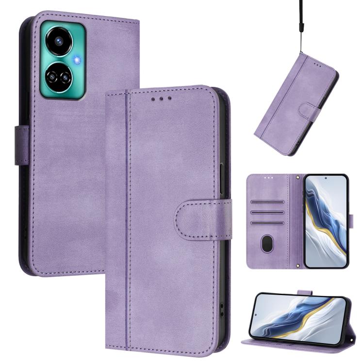 Line Splicing Buckle Retro Leather Phone Case, For Tecno Spark 20 Pro+ 4G, For Tecno Pova 5 Pro 5G, For Tecno Pova Neo 3, For Tecno Pova 5, For Tecno Camon 20 Premier 5G, For Tecno Camon 20 Pro 5G, For Tecno Camon 20 / 20 Pro 4G, For Tecno Spark 10 5G ...