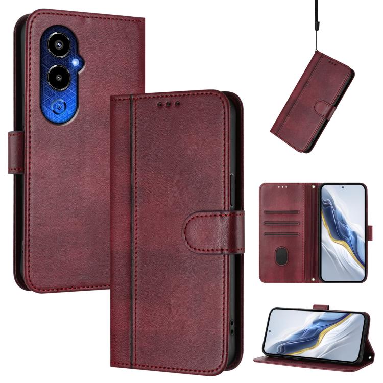 Line Splicing Buckle Retro Leather Phone Case, For Tecno Spark 20 Pro+ 4G, For Tecno Pova 5 Pro 5G, For Tecno Pova Neo 3, For Tecno Pova 5, For Tecno Camon 20 Premier 5G, For Tecno Camon 20 Pro 5G, For Tecno Camon 20 / 20 Pro 4G, For Tecno Spark 10 5G ...