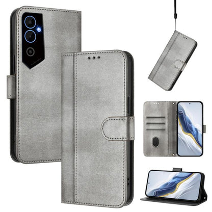 Line Splicing Buckle Retro Leather Phone Case, For Tecno Pova 4, For Tecno Pova Neo 2, For Tecno Spark Go 2022 / 8C / 9, For Tecno Spark 9 Pro / 9T, For Tecno Pova 3, For Tecno Pop 5, For Tecno Spark 7P, For Tecno Spark 7 / 7T
