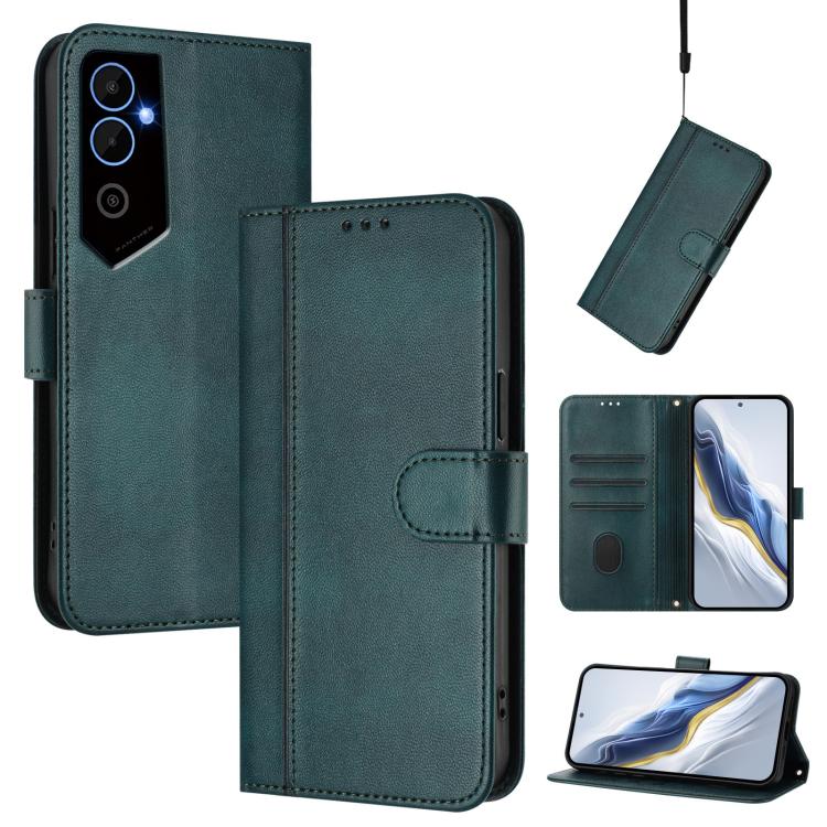 Line Splicing Buckle Retro Leather Phone Case, For Tecno Pova 4, For Tecno Pova Neo 2, For Tecno Spark Go 2022 / 8C / 9, For Tecno Spark 9 Pro / 9T, For Tecno Pova 3, For Tecno Pop 5, For Tecno Spark 7P, For Tecno Spark 7 / 7T
