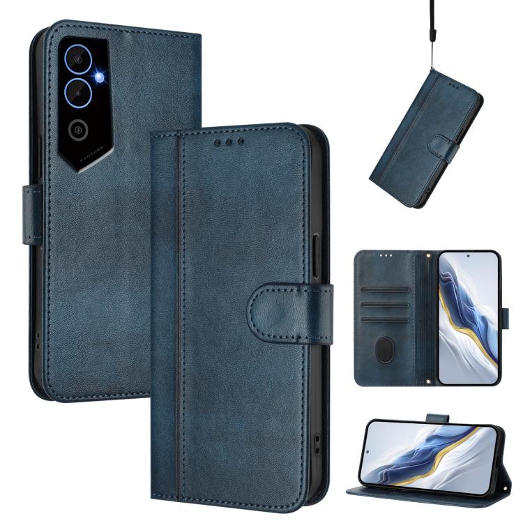 Line Splicing Buckle Retro Leather Phone Case, For Tecno Pova 4, For Tecno Pova Neo 2, For Tecno Spark Go 2022 / 8C / 9, For Tecno Spark 9 Pro / 9T, For Tecno Pova 3, For Tecno Pop 5, For Tecno Spark 7P, For Tecno Spark 7 / 7T