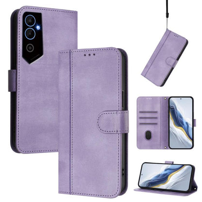 Line Splicing Buckle Retro Leather Phone Case, For Tecno Pova 4, For Tecno Pova Neo 2, For Tecno Spark Go 2022 / 8C / 9, For Tecno Spark 9 Pro / 9T, For Tecno Pova 3, For Tecno Pop 5, For Tecno Spark 7P, For Tecno Spark 7 / 7T