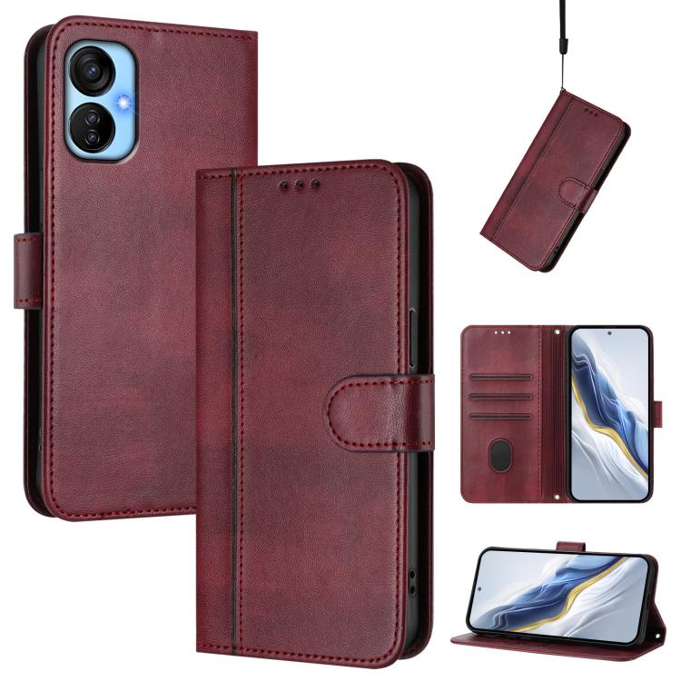 Line Splicing Buckle Retro Leather Phone Case, For Tecno Pova 4, For Tecno Pova Neo 2, For Tecno Spark Go 2022 / 8C / 9, For Tecno Spark 9 Pro / 9T, For Tecno Pova 3, For Tecno Pop 5, For Tecno Spark 7P, For Tecno Spark 7 / 7T