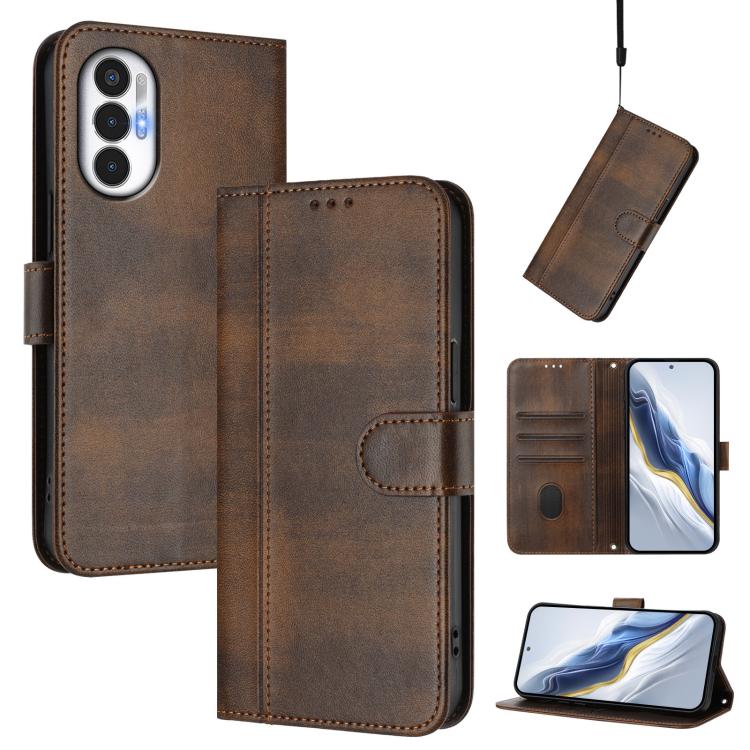 Line Splicing Buckle Retro Leather Phone Case, For Tecno Pova 4, For Tecno Pova Neo 2, For Tecno Spark Go 2022 / 8C / 9, For Tecno Spark 9 Pro / 9T, For Tecno Pova 3, For Tecno Pop 5, For Tecno Spark 7P, For Tecno Spark 7 / 7T