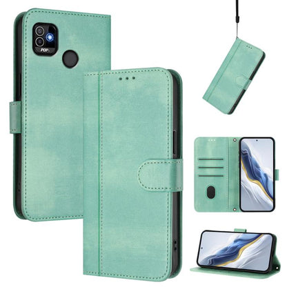 Line Splicing Buckle Retro Leather Phone Case, For Tecno Pova 4, For Tecno Pova Neo 2, For Tecno Spark Go 2022 / 8C / 9, For Tecno Spark 9 Pro / 9T, For Tecno Pova 3, For Tecno Pop 5, For Tecno Spark 7P, For Tecno Spark 7 / 7T