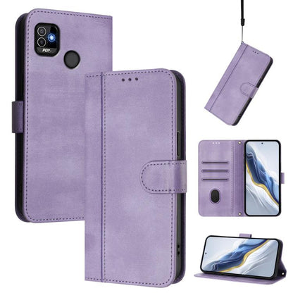 Line Splicing Buckle Retro Leather Phone Case, For Tecno Pova 4, For Tecno Pova Neo 2, For Tecno Spark Go 2022 / 8C / 9, For Tecno Spark 9 Pro / 9T, For Tecno Pova 3, For Tecno Pop 5, For Tecno Spark 7P, For Tecno Spark 7 / 7T