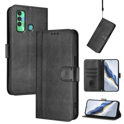 Line Splicing Buckle Retro Leather Phone Case, For Tecno Pova 4, For Tecno Pova Neo 2, For Tecno Spark Go 2022 / 8C / 9, For Tecno Spark 9 Pro / 9T, For Tecno Pova 3, For Tecno Pop 5, For Tecno Spark 7P, For Tecno Spark 7 / 7T