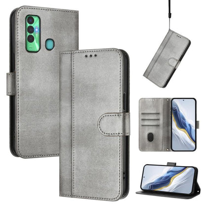 Line Splicing Buckle Retro Leather Phone Case, For Tecno Pova 4, For Tecno Pova Neo 2, For Tecno Spark Go 2022 / 8C / 9, For Tecno Spark 9 Pro / 9T, For Tecno Pova 3, For Tecno Pop 5, For Tecno Spark 7P, For Tecno Spark 7 / 7T