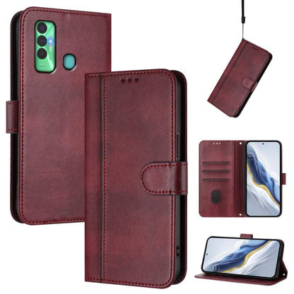 Line Splicing Buckle Retro Leather Phone Case, For Tecno Pova 4, For Tecno Pova Neo 2, For Tecno Spark Go 2022 / 8C / 9, For Tecno Spark 9 Pro / 9T, For Tecno Pova 3, For Tecno Pop 5, For Tecno Spark 7P, For Tecno Spark 7 / 7T