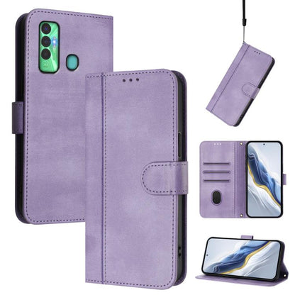 Line Splicing Buckle Retro Leather Phone Case, For Tecno Pova 4, For Tecno Pova Neo 2, For Tecno Spark Go 2022 / 8C / 9, For Tecno Spark 9 Pro / 9T, For Tecno Pova 3, For Tecno Pop 5, For Tecno Spark 7P, For Tecno Spark 7 / 7T