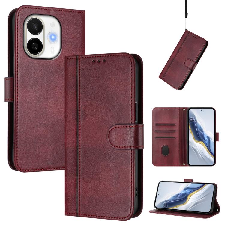 Line Splicing Buckle Retro Leather Phone Case, For Tecno Camon 50 Pro 4G, For Tecno Camon 50 4G, For Tecno Spark Slim 5G, For Tecno Pop 10 / Infinix Smart 10 4G, For Tecno Spark Go 1S / Go 2025, For Tecno Camon 40 Pro 4G, For Tecno Camon 40 Premier    ...