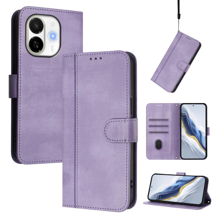 Line Splicing Buckle Retro Leather Phone Case, For Tecno Camon 50 Pro 4G, For Tecno Camon 50 4G, For Tecno Spark Slim 5G, For Tecno Pop 10 / Infinix Smart 10 4G, For Tecno Spark Go 1S / Go 2025, For Tecno Camon 40 Pro 4G, For Tecno Camon 40 Premier    ...