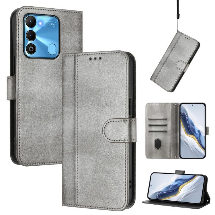 Line Splicing Buckle Retro Leather Phone Case, For Tecno Pova 4, For Tecno Pova Neo 2, For Tecno Spark Go 2022 / 8C / 9, For Tecno Spark 9 Pro / 9T, For Tecno Pova 3, For Tecno Pop 5, For Tecno Spark 7P, For Tecno Spark 7 / 7T