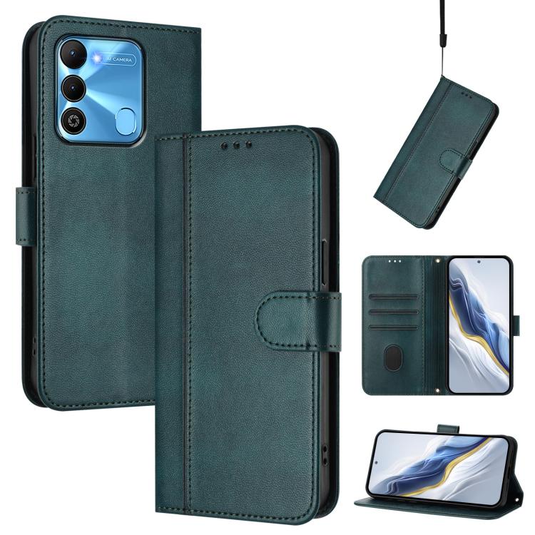 Line Splicing Buckle Retro Leather Phone Case, For Tecno Pova 4, For Tecno Pova Neo 2, For Tecno Spark Go 2022 / 8C / 9, For Tecno Spark 9 Pro / 9T, For Tecno Pova 3, For Tecno Pop 5, For Tecno Spark 7P, For Tecno Spark 7 / 7T