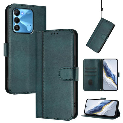 Line Splicing Buckle Retro Leather Phone Case, For Tecno Pova 4, For Tecno Pova Neo 2, For Tecno Spark Go 2022 / 8C / 9, For Tecno Spark 9 Pro / 9T, For Tecno Pova 3, For Tecno Pop 5, For Tecno Spark 7P, For Tecno Spark 7 / 7T