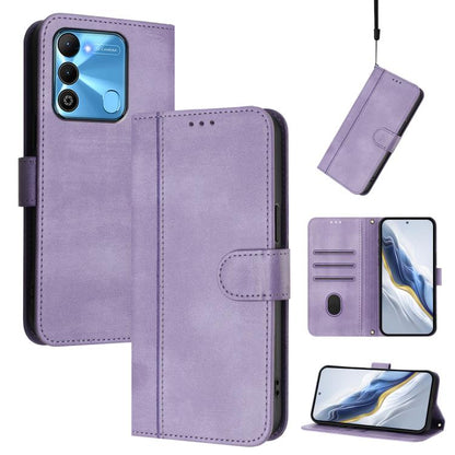 Line Splicing Buckle Retro Leather Phone Case, For Tecno Pova 4, For Tecno Pova Neo 2, For Tecno Spark Go 2022 / 8C / 9, For Tecno Spark 9 Pro / 9T, For Tecno Pova 3, For Tecno Pop 5, For Tecno Spark 7P, For Tecno Spark 7 / 7T