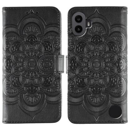 Sun Mandala Embossing Pattern Phone Leather Case, For Nothing CMF Phone 2 Pro, For Nothing Phone 3a, For Nothing Phone 3a Pro, For Nothing CMF Phone 1