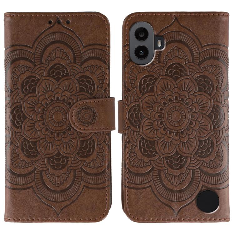 Sun Mandala Embossing Pattern Phone Leather Case, For Nothing CMF Phone 2 Pro, For Nothing Phone 3a, For Nothing Phone 3a Pro, For Nothing CMF Phone 1