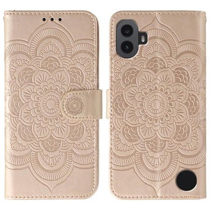 Sun Mandala Embossing Pattern Phone Leather Case, For Nothing CMF Phone 2 Pro, For Nothing Phone 3a, For Nothing Phone 3a Pro, For Nothing CMF Phone 1