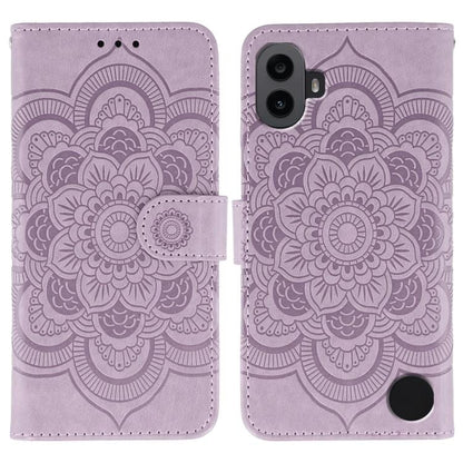 Sun Mandala Embossing Pattern Phone Leather Case, For Nothing CMF Phone 2 Pro, For Nothing Phone 3a, For Nothing Phone 3a Pro, For Nothing CMF Phone 1