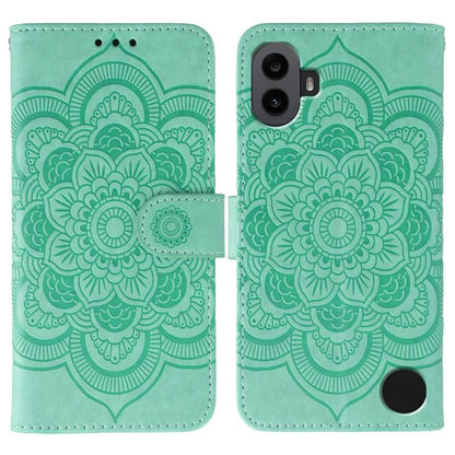 Sun Mandala Embossing Pattern Phone Leather Case, For Nothing CMF Phone 2 Pro, For Nothing Phone 3a, For Nothing Phone 3a Pro, For Nothing CMF Phone 1