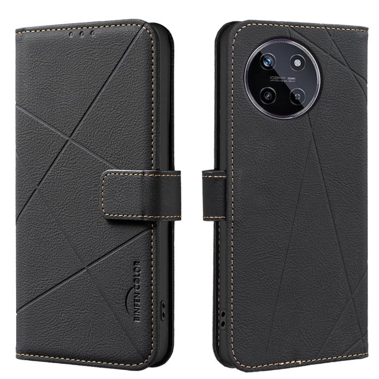 Geometric Pattern RFID Leather Phone Case