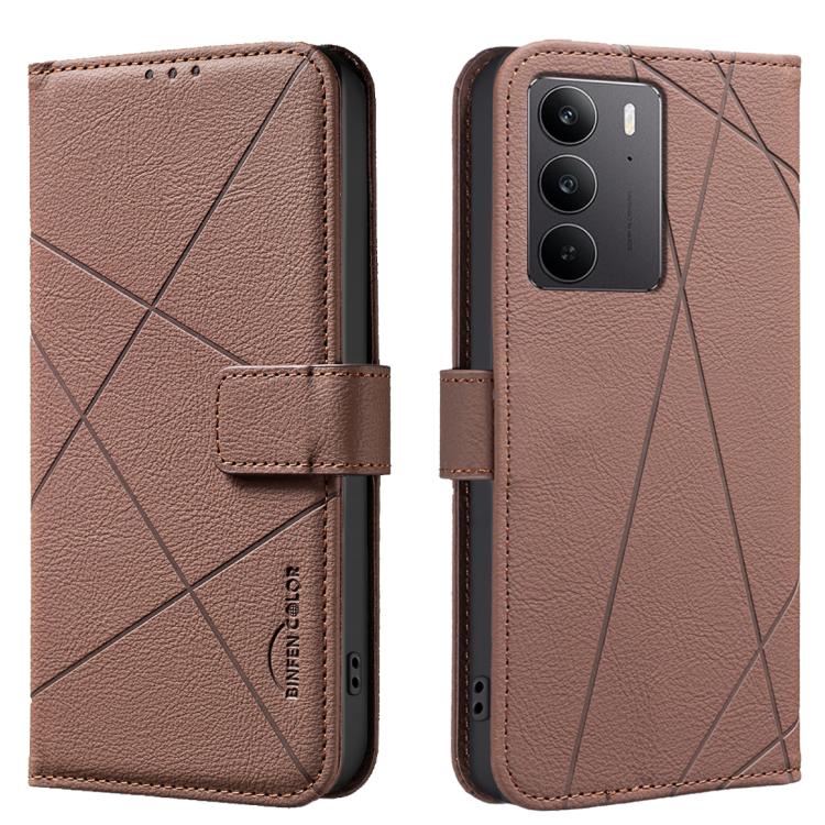 Geometric Pattern RFID Leather Phone Case